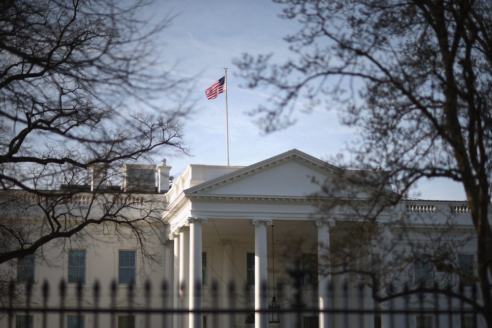 Morning sunlight strikes the flag flying above the White House March 18, 2015 in Washington. (Chip Somodevilla/Getty Images)