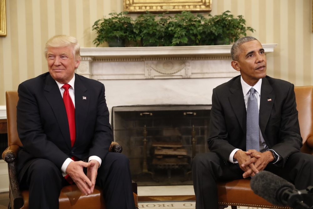 President Barack Obama meets with President-elect Donald Trump in the Oval Office of the White House in Washington, Thursday, Nov. 10, 2016. (Pablo Martinez Monsivais/AP)
