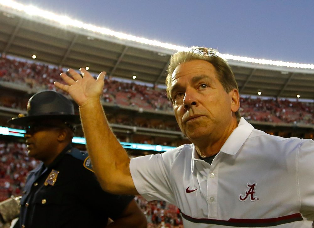 When asked about the results of the election, Alabama head coach Nick Saban said &quot;he didn't even know [Tuesday] was election day.&quot; (Kevin C. Cox/Getty Images)