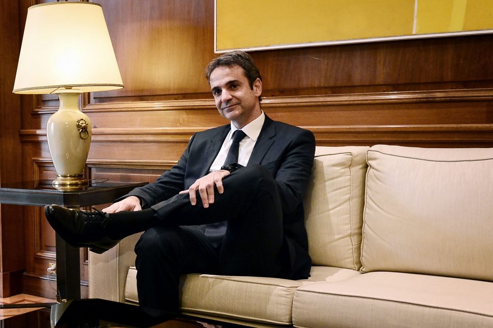 New Democracy party leader Kyriakos Mitsotakis in Athens in January 2016. (Louisa Gouliamaki/AFP/Getty Images)