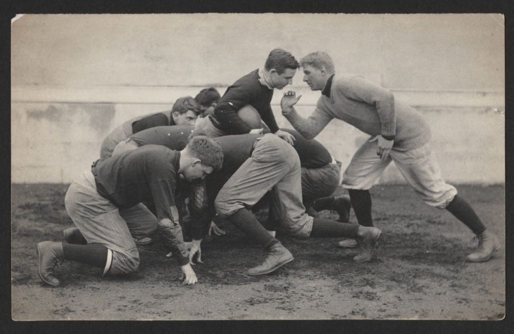 Sports historian Ron Smith says football in 1905 was a &quot;slugfest.&quot; (Harvard University Archives)