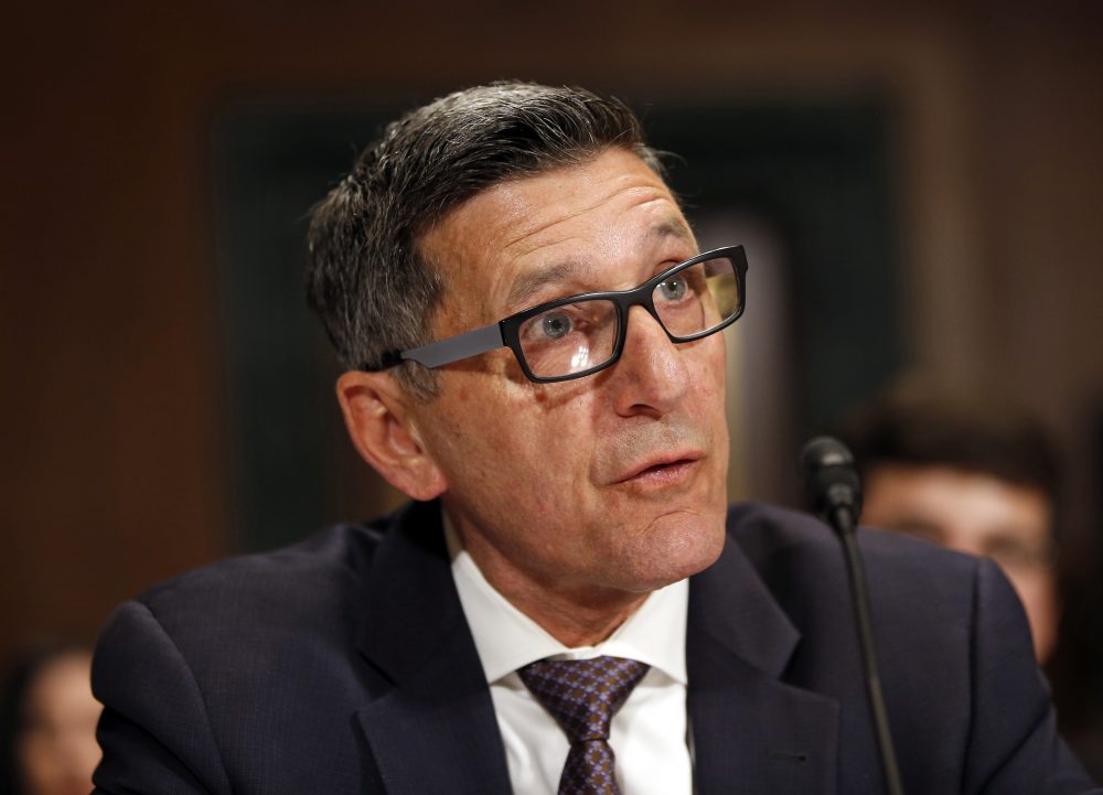 In this Jan. 27, 2016, file photo, Michael Botticelli, director of the Office of National Drug Control Policy, testifies during a Senate Judiciary Committee hearing on attacking America's epidemic of heroin and prescription. (Alex Brandon/AP File)