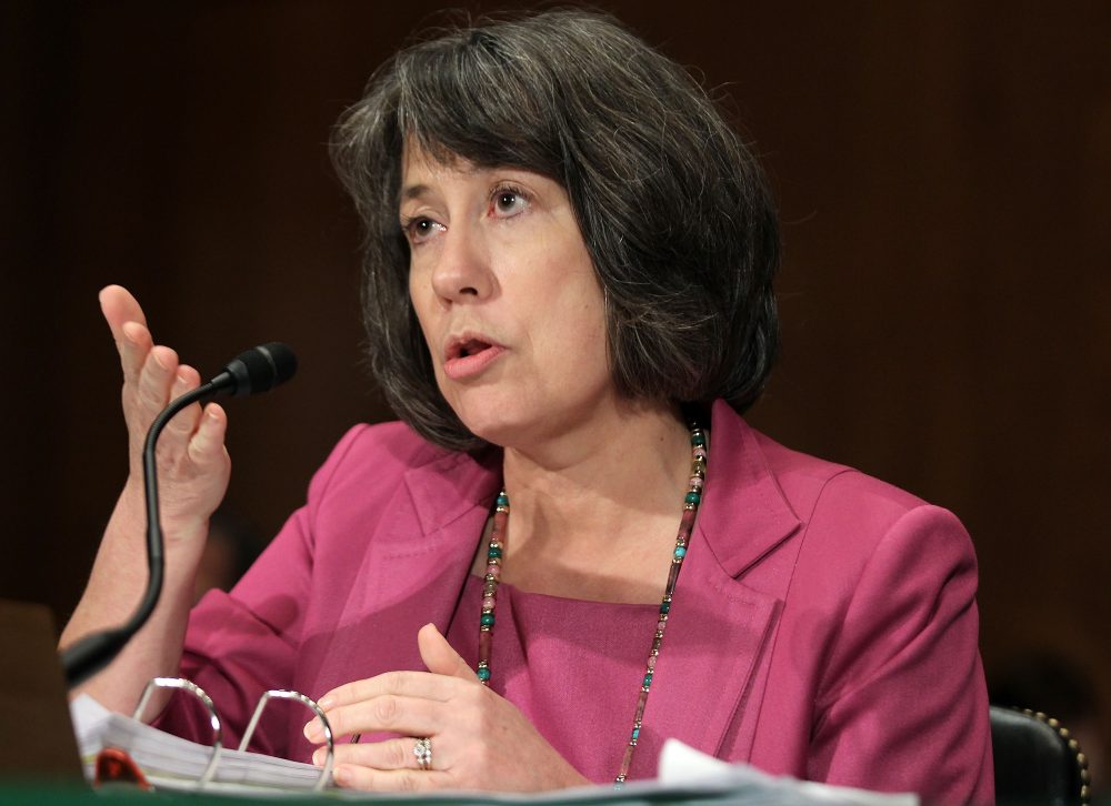 Former Federal Deposit Insurance Corporation (FDIC) Chairman Sheila Bair testifies during a hearing before the Senate Banking, Housing and Urban Affairs Committee June 30, 2011 on Capitol Hill in Washington, DC. (Alex Wong/Getty Images)