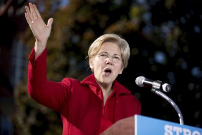 Sen. Elizabeth Warren speaks at a campaign rally for Hillary Clinton in New Hampshire in October. (Andrew Harnik/AP)
