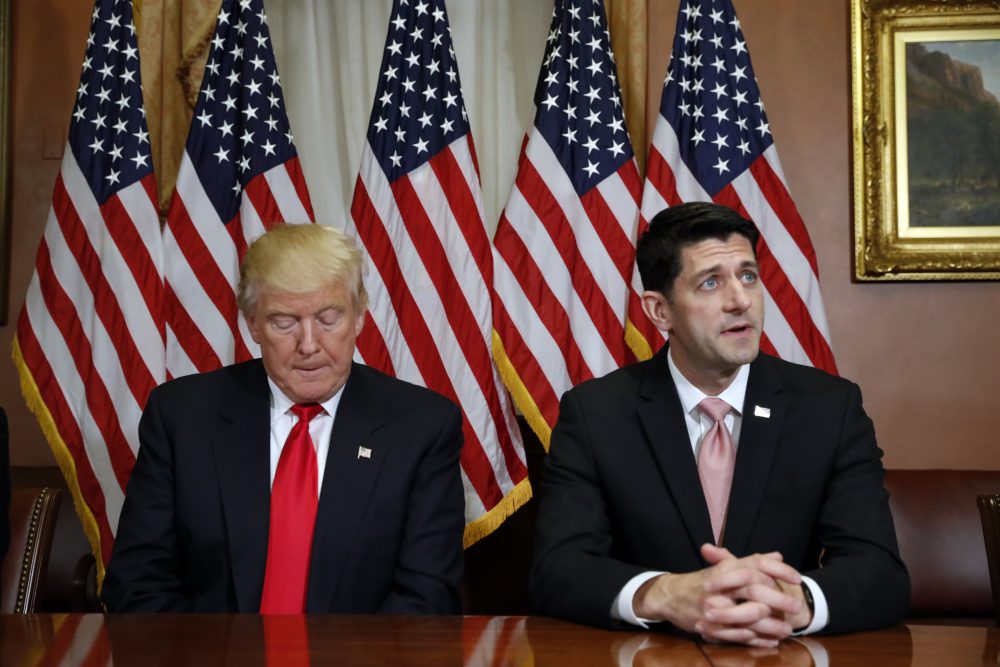 President-elect Donald Trump is seen with House Speaker Paul Ryan of Wis. on Capitol Hill in Washington, Thursday, Nov. 10, 2016. (Alex Brandon/AP)