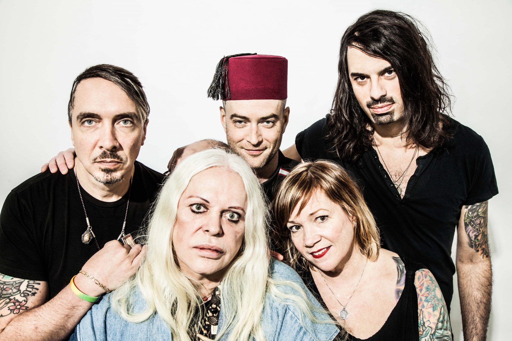 Current members of Psychic TV post for a portrait. (Courtesy Drew Weidemann)