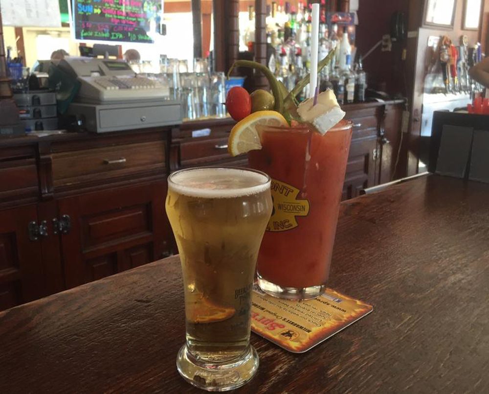 If you order a Bloody Mary in Wisconsin, you'll probably also get a beer — for free — to &quot;chase&quot; the drink. Chasers aren't always as large as those served at the White House in Milwaukee's Bay View neighborhood. (Ann-Elise Henzl/WUWM)