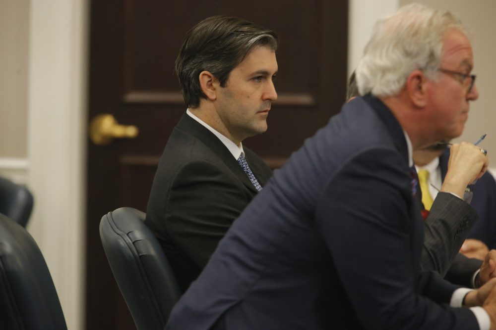 Former North Charleston police officer Michael Slager listens as Judge Clifton Newman declares a mistrial at the Charleston County court in Charleston, S.C., Dec. 5, 2016. Judge Clifton Newman declared a mistrial after the jury was unable to reach a verdict. Slager was accused of shooting and killing Walter Scott, an unarmed black man, during a traffic stop in April 2015. (Grace Beahm - Pool/Getty Images)