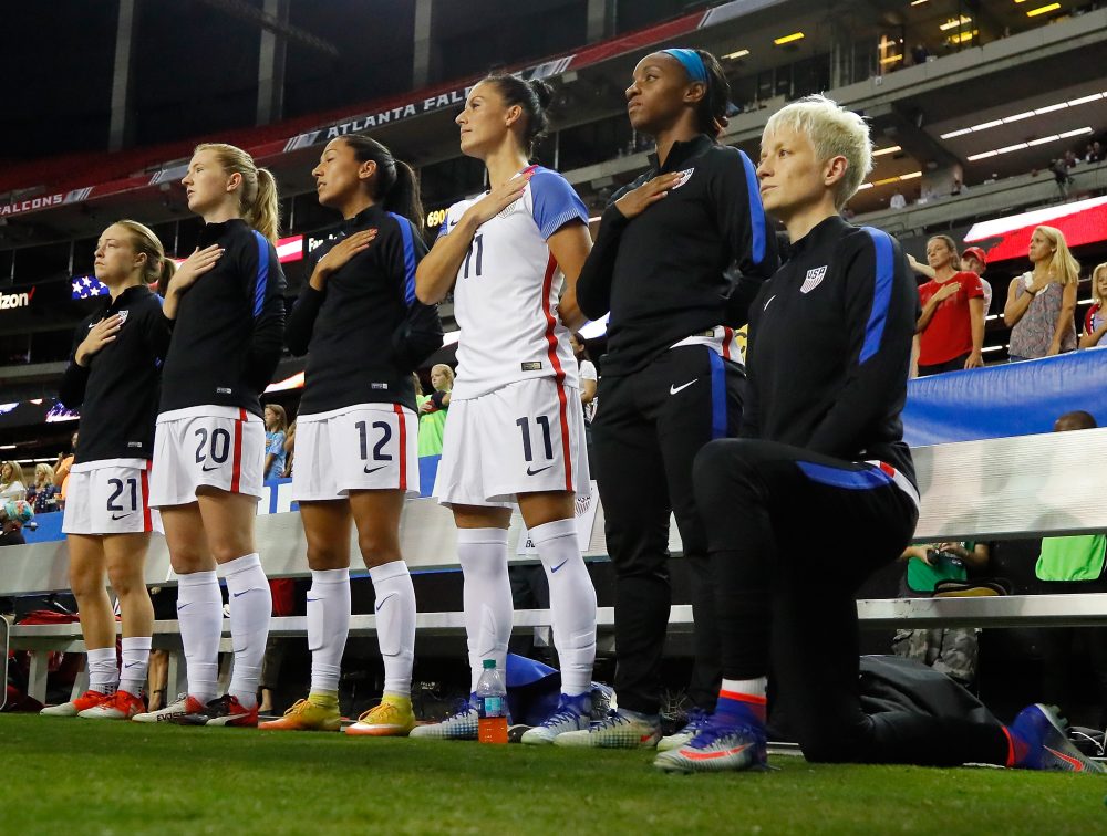 This year saw athletes taking a stand for what's right, while others took a knee. &quot;These are a few of the instances during the almost-concluded year that have provoked a fresh consideration of athletes as role models,&quot; Bill Littlefield writes. (Kevin C. Cox/Getty Images)