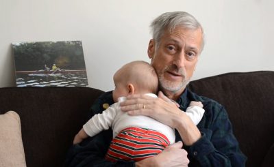 David Kimball holds one of his grandchildren. (Courtesy of the author)