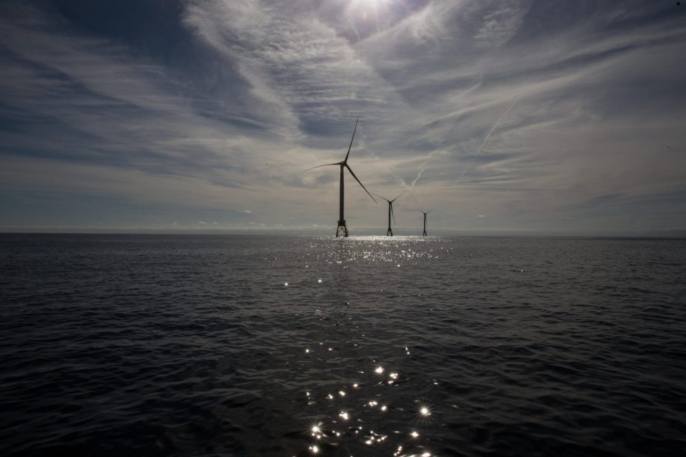 The nation's first offshore wind farm began spinning earlier this month off the coast of Rhode Island. (Courtesy Ryan Caron King/New England News Collaborative)