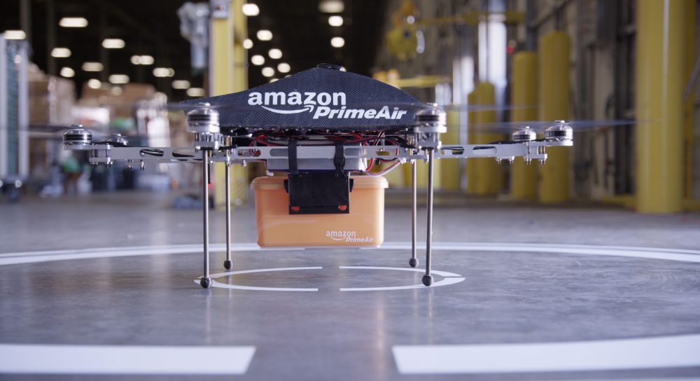 Prime Air is a delivery system from Amazon designed to safely get packages to customers in 30 minutes or less using unmanned aerial vehicles, also called drones. (Courtesy Amazon)