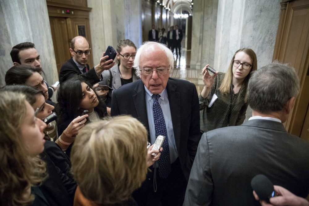 In this Nov. 16, 2016 file photo, Sen. Bernie Sanders, I-Vt. speaks to reporters on Capitol Hill in Washington. (Andrew Harnik AP)