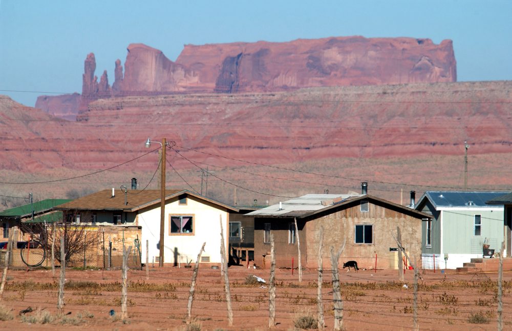 Houses on the Navajo Indian Reservation in Arizona in 2002. (David McNew/Getty Images)