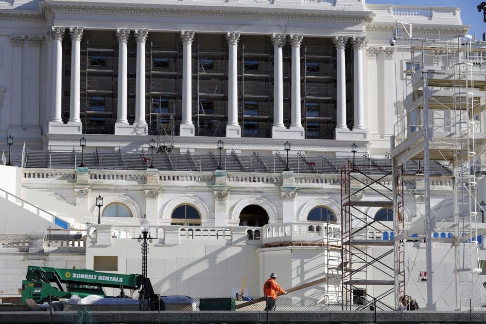 The West Front of the Capitol is seen as work continues on the stand for the inauguration of President-elect Donald Trump in Washington, Wednesday, Dec. 28, 2016. (Alex Brandon/AP)