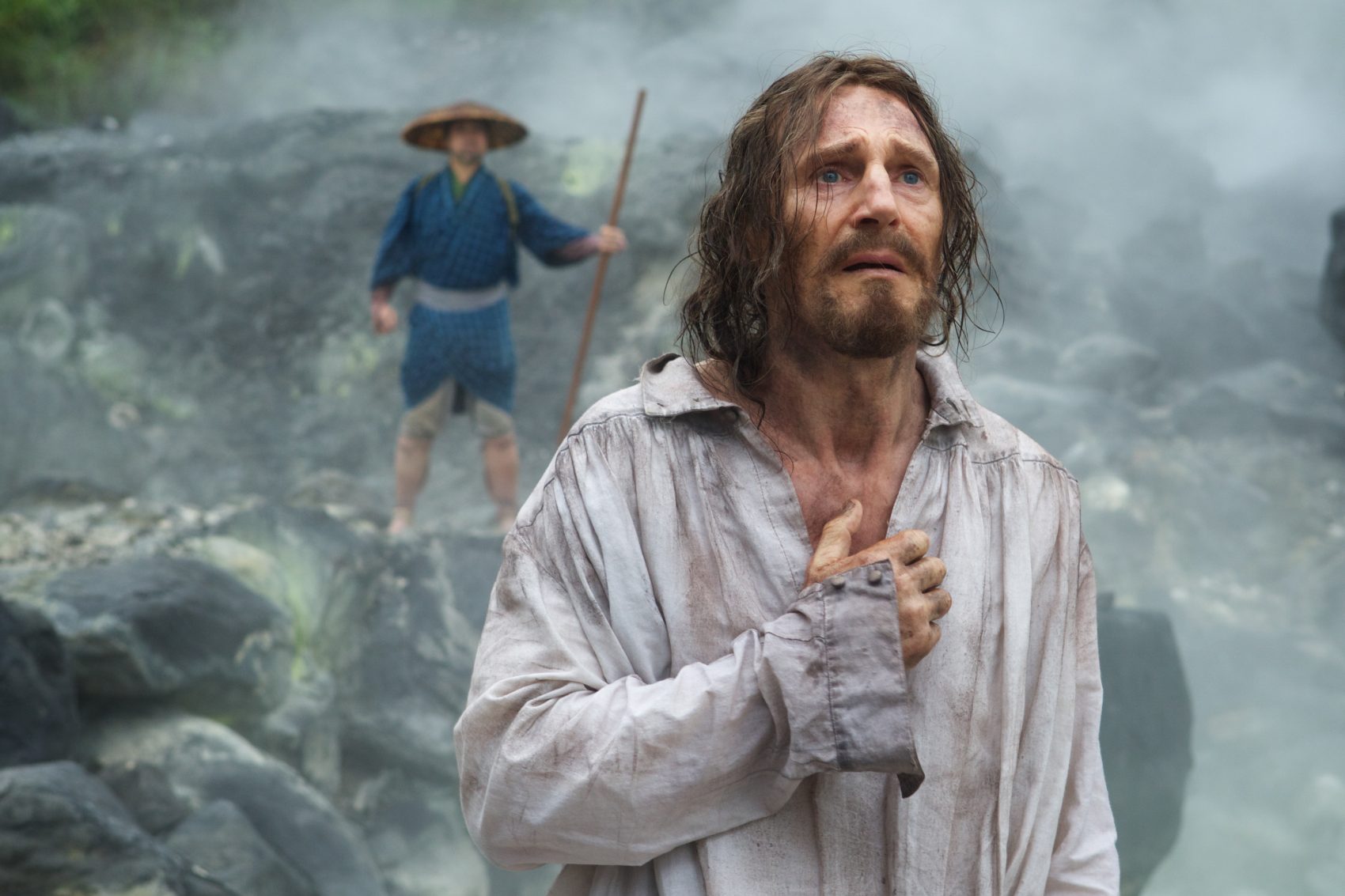 Liam Neeson plays Father Ferreira in the Martin Scorsese's new film, &quot;Silence.&quot; (Courtesy Kerry Brown/Paramount Pictures)
