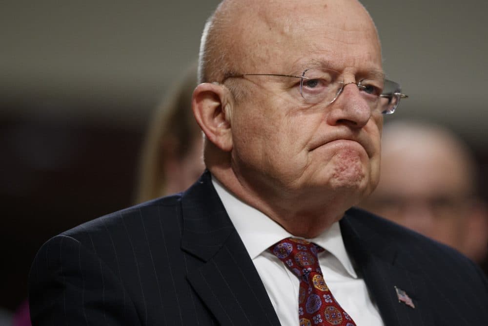 Director of National Intelligence James Clapper listens while testifying on Capitol Hill in Washington, Thursday, Jan. 5, 2017, before the Senate Armed Services Committee hearing: &quot;Foreign Cyber Threats to the United States.&quot; (Evan Vucci/AP)