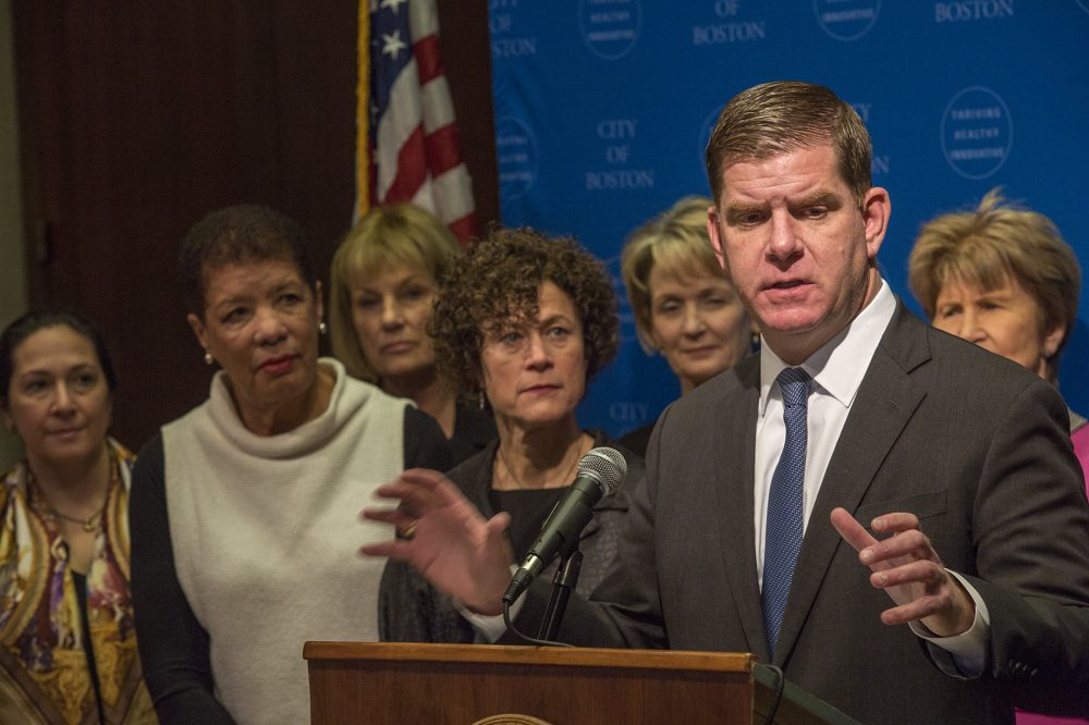 Boston Mayor Marty Walsh has been working on ways to tackle the wage gap in Boston. (Jesse Costa/WBUR/file)