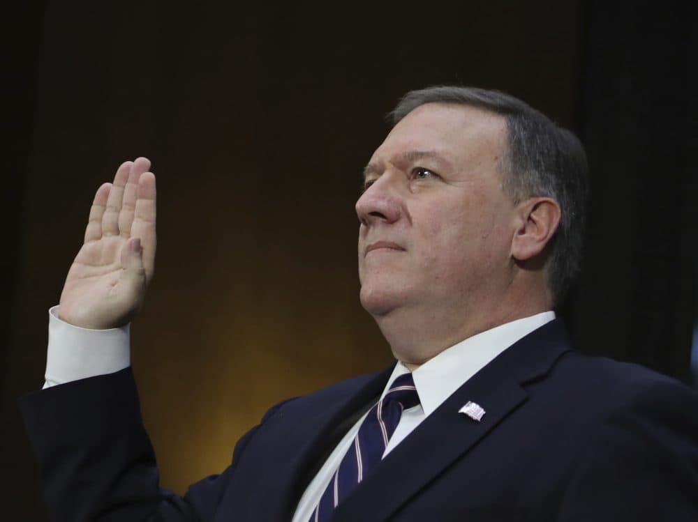CIA Director-designate Rep. Michael Pompeo, R-Kan. is sworn in on Capitol Hill in Washington, Thursday, Jan. 1, 2017, prior to testifying at his confirmation hearing before the Senate Intelligence Committee. (Manuel Balce Ceneta/AP)