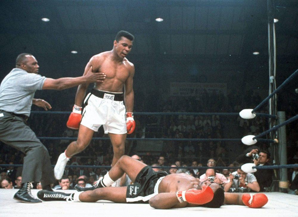 Muhammad Ali knocked out Sonny Liston in the first round of their 1965 title fight. Eyebrows were raised -- and the FBI investigated whether the match was fixed. (AP)