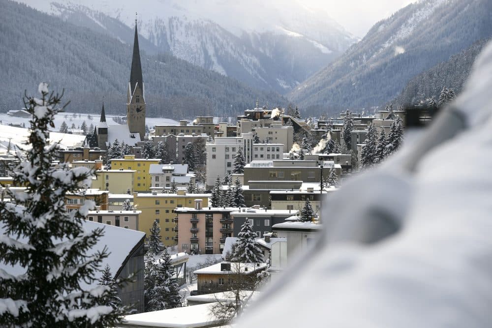 The ski resort of Davos is seen on the eve of the opening day of the World Economic Forum, on Jan. 16, 2017 in Davos, Switzerland. (Fabrice Coffrini/AFP/Getty Images)