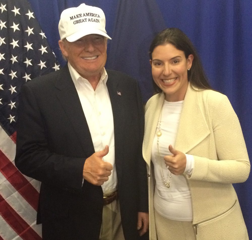 President-elect Donald Trump and Lena Epstein at a rally in Dimondale, Mich. on Aug. 19, 2016. (Courtesy Lena Epstein)