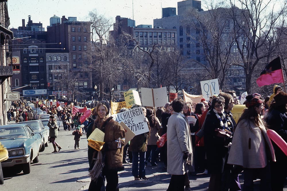 The Boston International Women's Day March on March 8, 1970. (Photo courtesy Liane Brandon)