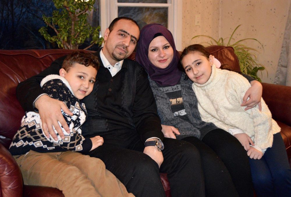 Hussam and Hazar and their children Mohammed and Layan were one of the first two Syrian families to be resettled in Rutland. They may be the last to join the community, if President Trump halts or scales back U.S. refugee policy. (Nina Keck/VPR)