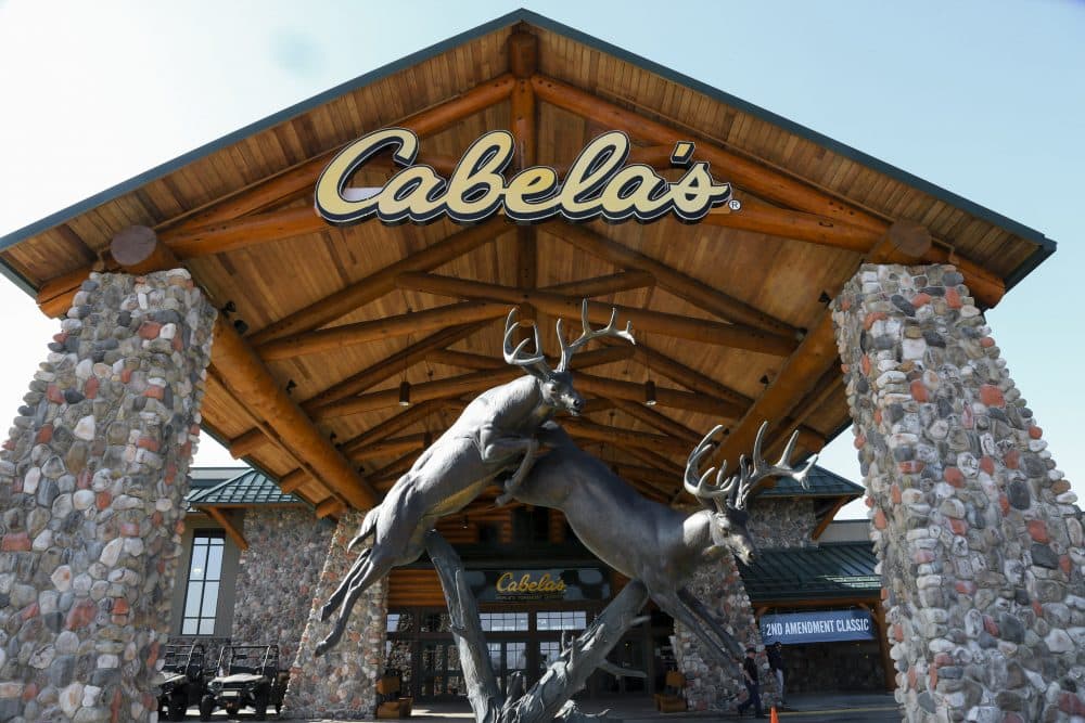 In this Feb. 17, 2016 file photo, statues of wildlife adorn the entrance to a Cabela's store in LaVista, Neb. (Nati Harnik/AP)