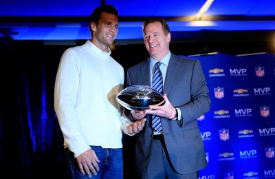 Roger Goodell suspended Tom Brady for the first four games of the 2016 season. And on Feb. 5, Goodell may find himself handing Brady another Super Bowl trophy. (Jamie Squire/Getty Images)