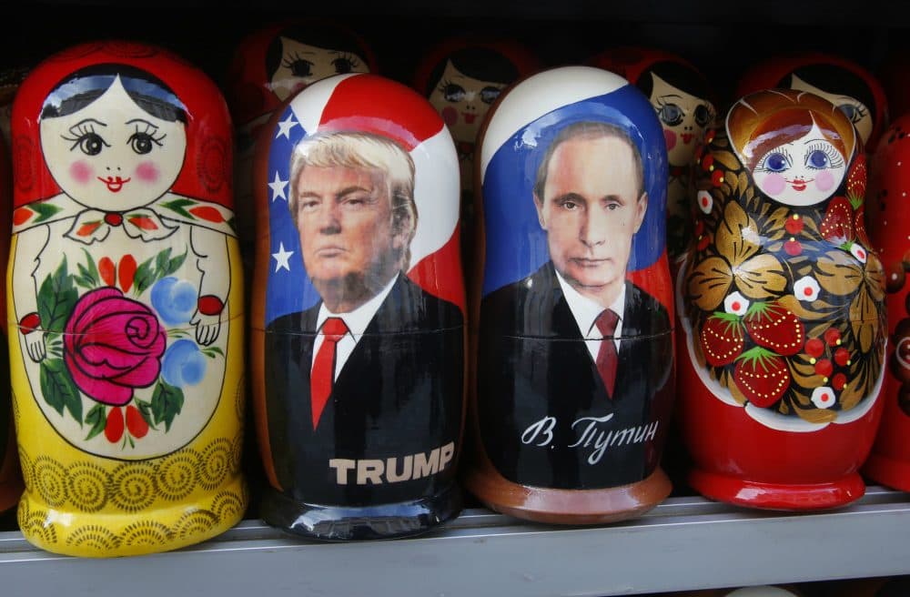Sands have shifted in the Levant, writes Susan E. Reed, and urgent new problems now face the Trump administration. Pictured: Traditional Russian wooden dolls, Matryoshka, depicting Russian President Vladimir Putin and Donald Trump, displayed for sale at a street souvenir shop in St. Petersburg, Russia, Friday, Jan. 20, 2017. (Dmitri Lovetsky/AP)