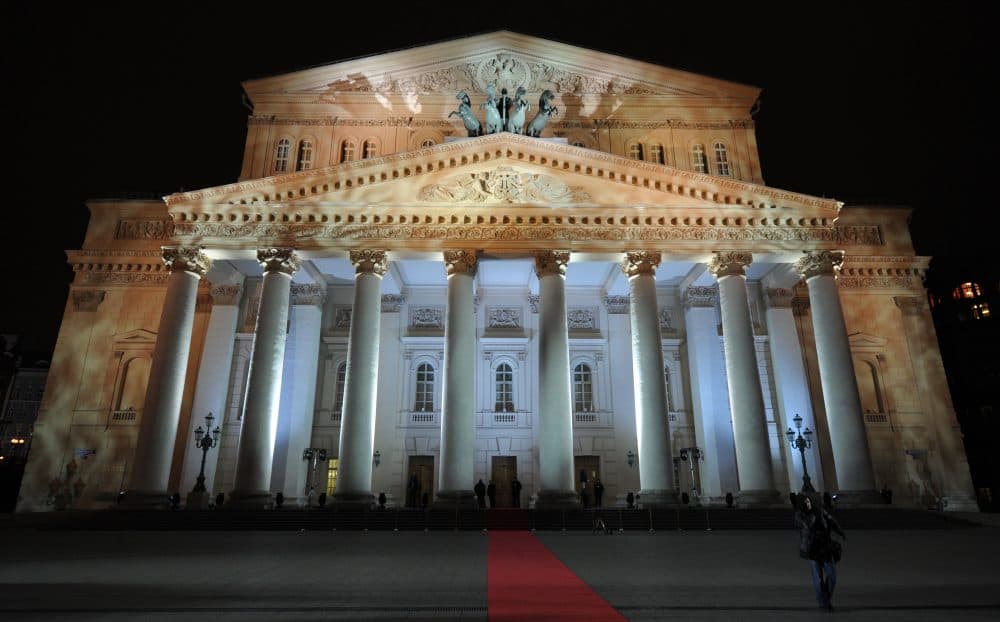 The Bolshoi Theater is seen during the opening ceremony in Moscow on Oct. 28, 2011. (Yuri Kadobnov/AFP/Getty Images)