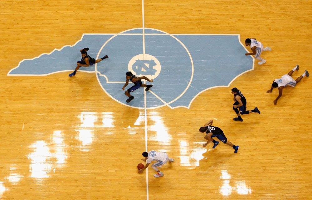 Halfcourt at the Dean Smith Center -- that's where a UNC ball boy became a star. (Photo by Streeter Lecka/Getty Images)
