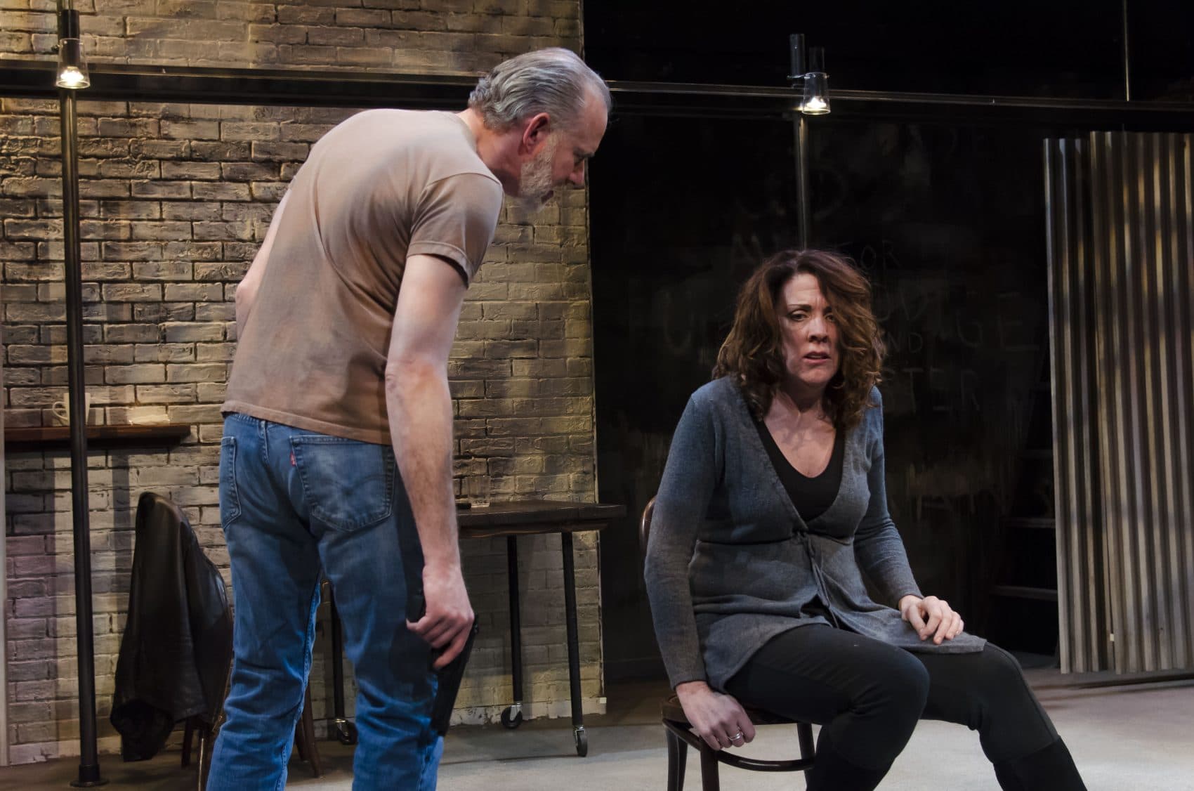 Barlow Adamson as Dave and Maureen Keiller as Sonia in &quot;The Honey Trap.&quot; (Courtesy Kalman Zabarsky/Boston Playwrights' Theatre)