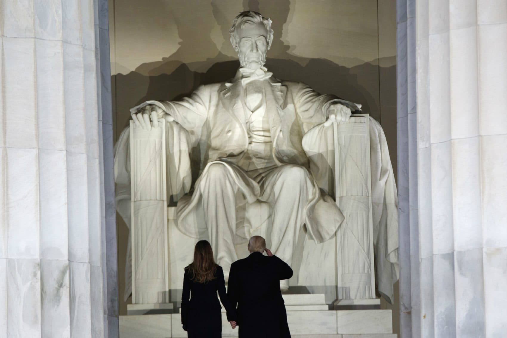Presidents’ Day, writes Rich Barlow, is an apt time to reflect on Lincoln’s lessons for the modern GOP, led by a president who pays lip service to his blue-collar base while pushing ideas that would hurt it.
Pictured: President-elect Donald Trump, right, salutes as he arrives with his wife Melania Trump to the &quot;Make America Great Again Welcome Concert&quot; at the Lincoln Memorial, Thursday, Jan. 19, 2017, in Washington. (Evan Vucci/AP)