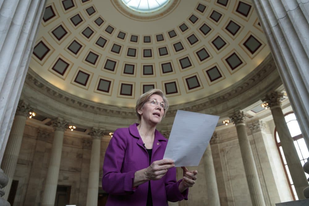 Millions of women who have felt voiceless for too long have found the club of their own collective power, writes Lauren Still Rikleen. 
Pictured: Holding a transcript of her speech in the Senate Chamber, Sen. Elizabeth Warren, D-Mass. reacts to being rebuked by the Senate leadership and accused of impugning a fellow senator, Attorney General-designate, Sen. Jeff Sessions, R-Ala., Wednesday, Feb. 8, 2017, on Capitol Hill in Washington. (J. Scott Applewhite/AP)

Use Information This content is intended for editorial use only.
For other uses, additional clearances may be required.

ID:
17039615979629
Creation Date:
February 08, 2017 06:26:46 AM
Submission Date:
February 08, 2017 05:09:02 PM
Photographer:
J. Scott Applewhite
Source:
AP
Credit:
ASSOCIATED PRESS
Resolution:
5472 x 3648 8.25 MB
Person:
Elizabeth Warren
Subject:
Government and politics, Legislature
Location:
Washington, DIST. OF COLUMBIA, UNITED STATES
Transmission Reference:
DCSA110
Byline Title:
STF
Caption Writer:
JSA
Usage Notes:
This content is intended for editorial use only. For other uses, additional clearances may be required.

