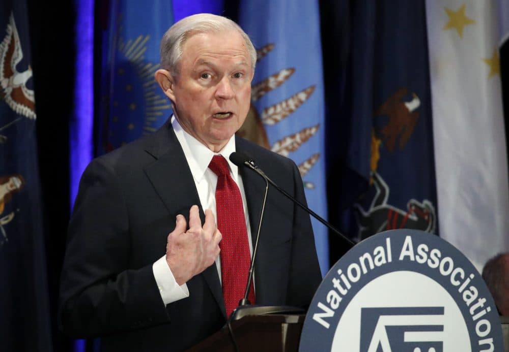 Attorney General Jeff Sessions speaks at the National Association of Attorneys General annual winter meeting on Tuesday in Washington. (Alex Brandon/AP)