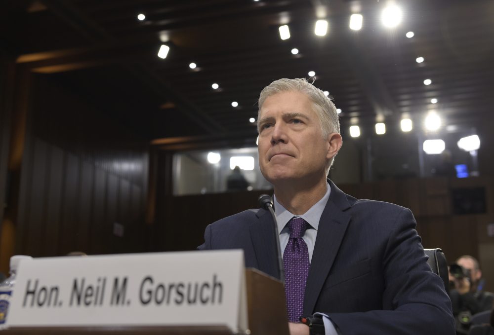 Supreme Court Justice nominee Neil Gorsuch arrives on Capitol Hill in Washington, Tuesday, March 21, 2017, for his confirmation hearing before the Senate Judiciary Committee. (Susan Walsh/AP)