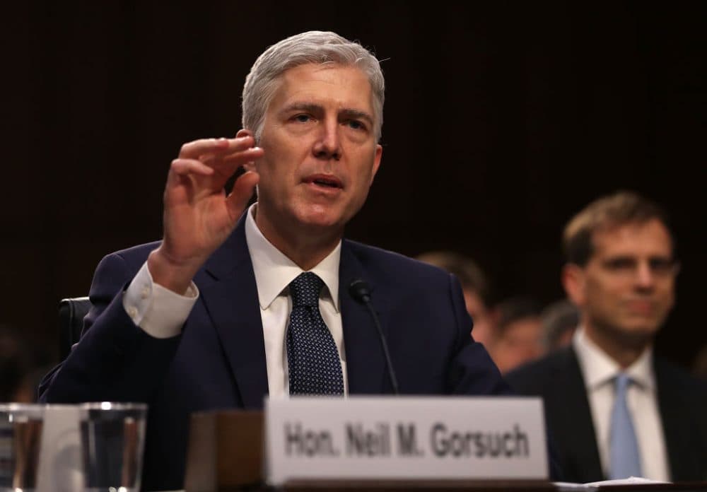 Judge Neil Gorsuch testifies during the third day of his Supreme Court confirmation hearing before the Senate Judiciary Committee in the Hart Senate Office Building on Capitol Hill, March 22, 2017 in Washington. (Justin Sullivan/Getty Images)