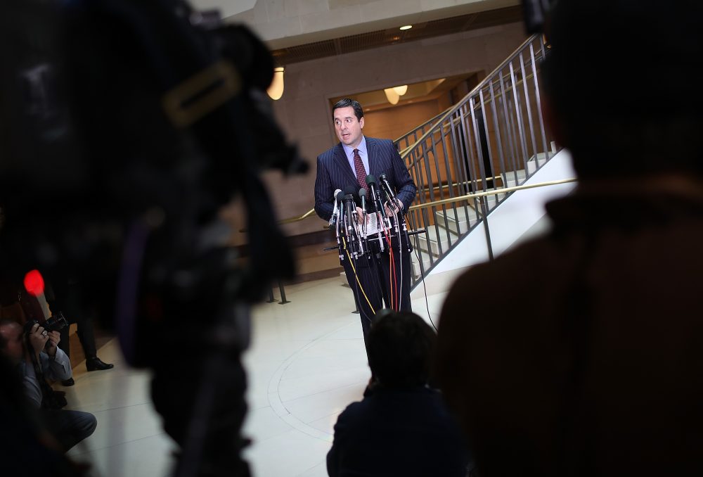 House Intelligence Committee Chairman Devin Nunes (R-CA) speaks to reporters during a news conference at the U.S. Capitol on March 22, 2017 in Washington, D.C. (Win McNamee/Getty Images)