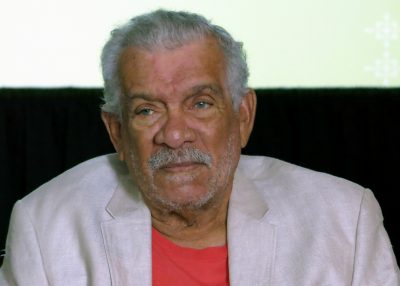 Derek Walcott, winner of the 1992 Nobel Prize in Literature, shown here at a news conference in Mexico City, April 1, 2014. Walcott, known for capturing the essence of his native Caribbean, died early Friday, March 17, 2017, on the island of St. Lucia. (Berenice Bautista/AP)