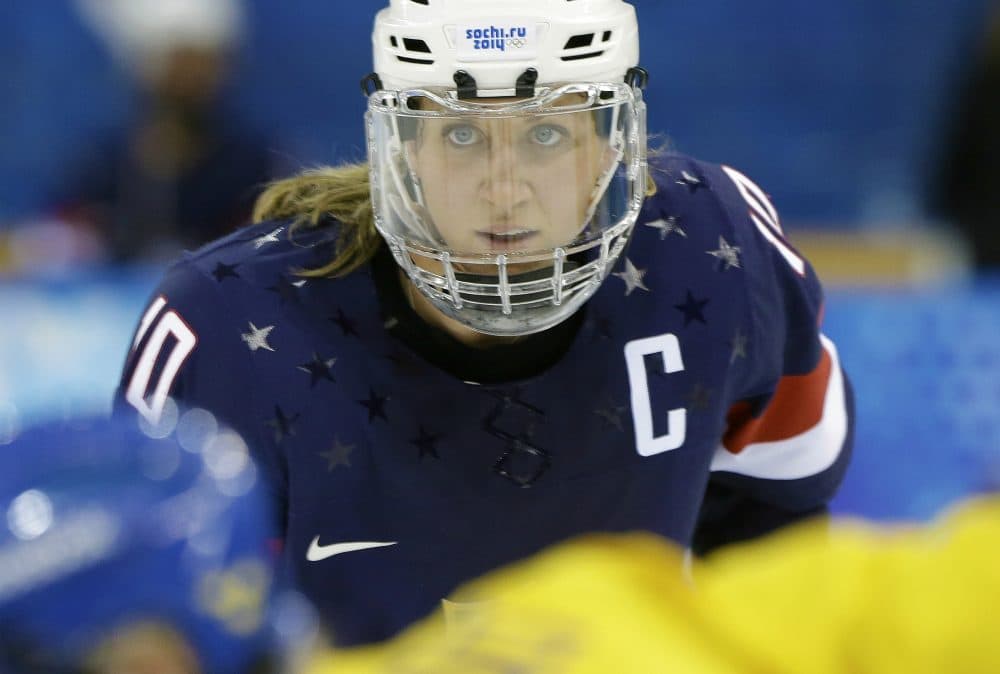 The U.S. women's national hockey team at the 2014 Winter Olympics women's semifinal ice hockey in Sochi, Russia. (Mark Humphrey/AP)