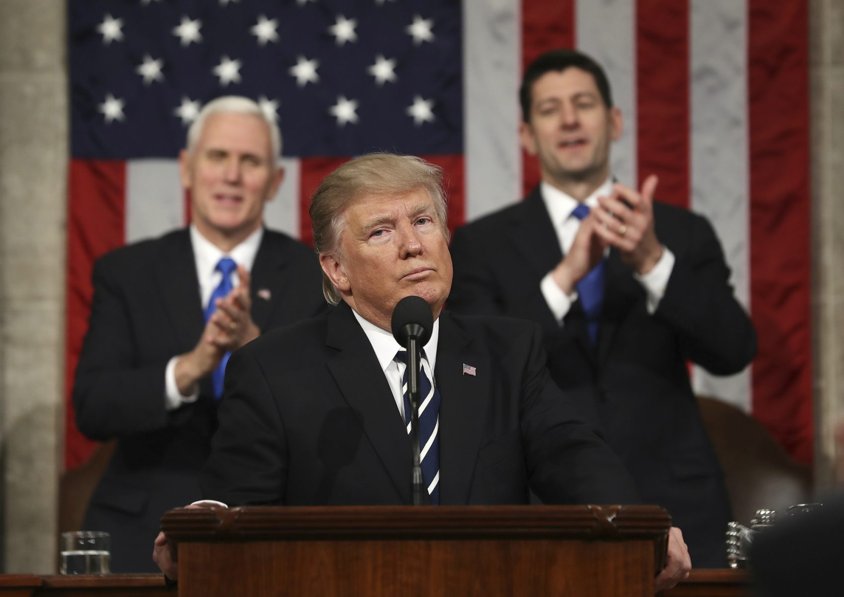 Newsrooms will have to develop factual rapid response teams that can call out a lie as fast as a judge calls a serve during a tennis match, writes Susan E. Reed.  Pictured: President Donald J. Trump reacts after delivering his first address to a joint session of Congress from the floor of the House of Representatives in Washington, DC, USA, 28 February 2017. (Jim Lo Scalzo/Pool Image via AP)