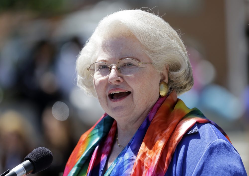Attorney Sarah Weddington, who argued Roe vs. Wade, during a women's rights rally in 2013. (Mike Groll/AP)