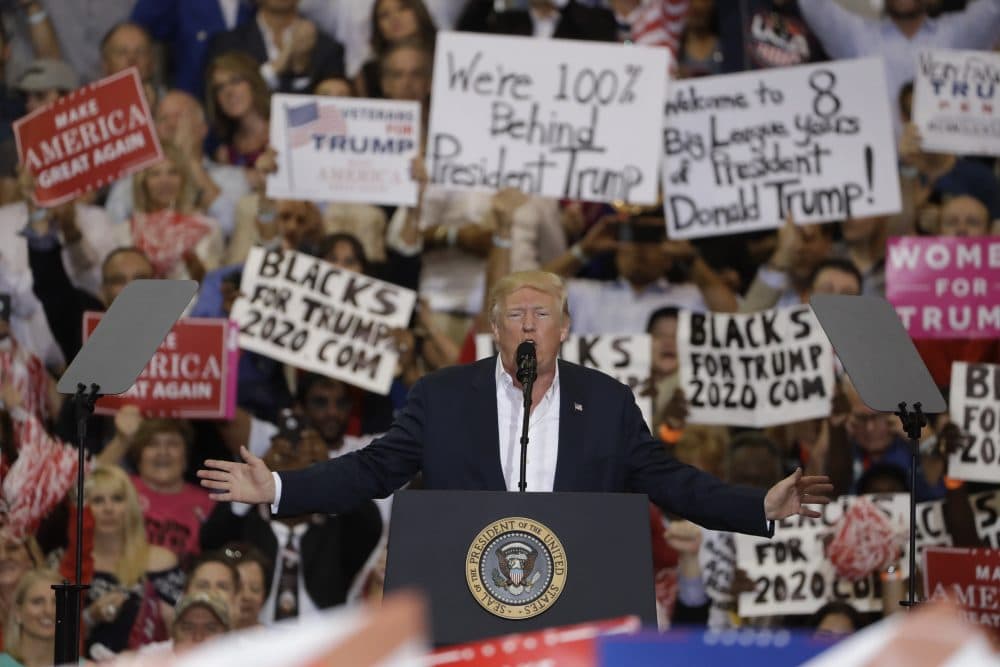 Donald Trump represents the dregs of populism, writes Rich Barlow. And that may prove to be his undoing. Pictured:  President Donald Trump during a campaign rally Saturday, Feb. 18, 2017, in Melbourne, Fla. (Chris O'Meara/AP)