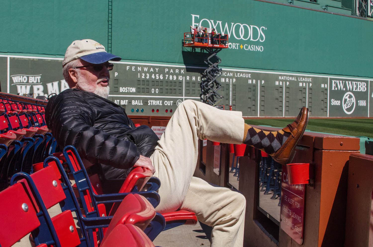 Longtime season ticket holder and life-long Boston Red Sox fan Ed Jesser at Fenway Park, before Opening Day 2017. (Sharon Brody/WBUR)