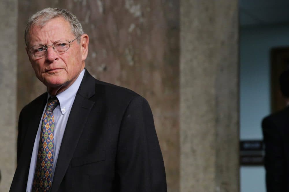 Senate Armed Services Committee member Sen. James Inhofe (R-Okla.) arrives for a hearing on Capitol Hill on March 17, 2016 in Washington, D.C. (Chip Somodevilla/Getty Images)