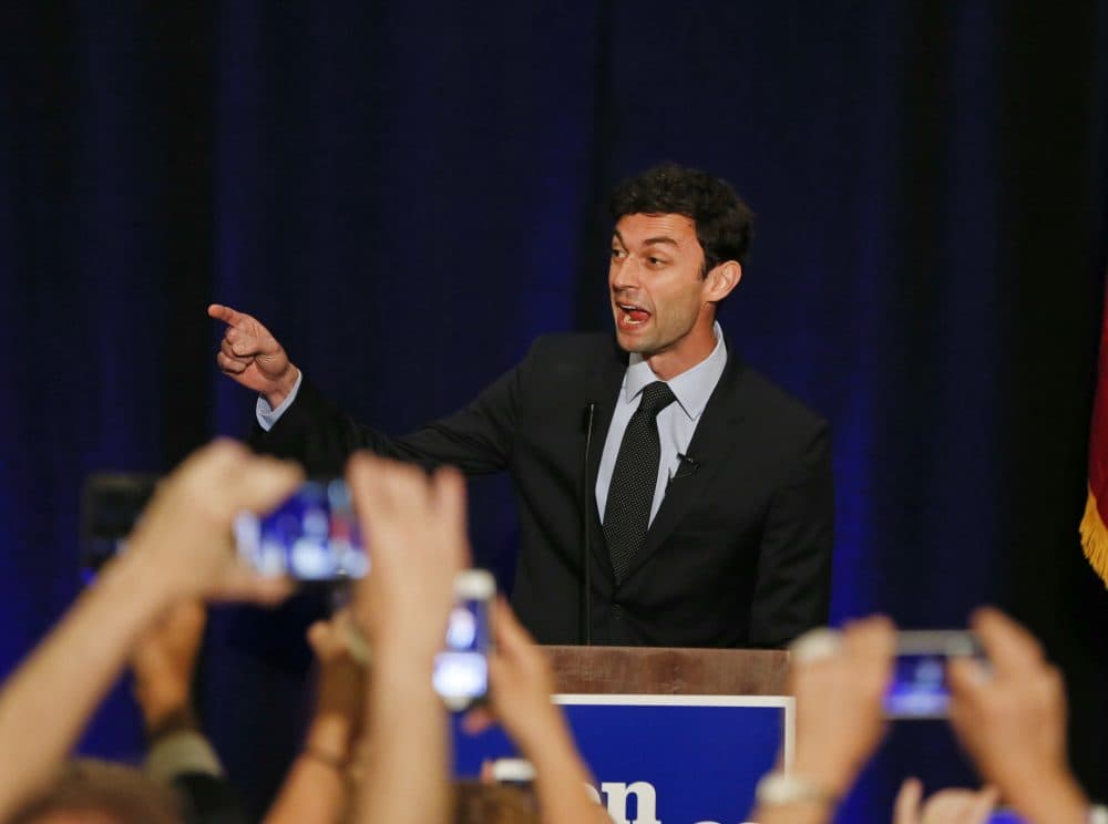 Democratic candidate for Georgia's Sixth Congressional Seat Jon Ossoff speaks to supporters during an election-night watch party Tuesday, April 18, 2017, in Dunwoody, Ga. (John Bazemore/AP)