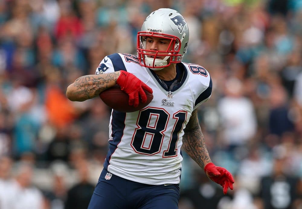 Former Patriots tight end Aaron Hernandez. (Mike Ehrmann/Getty Images)