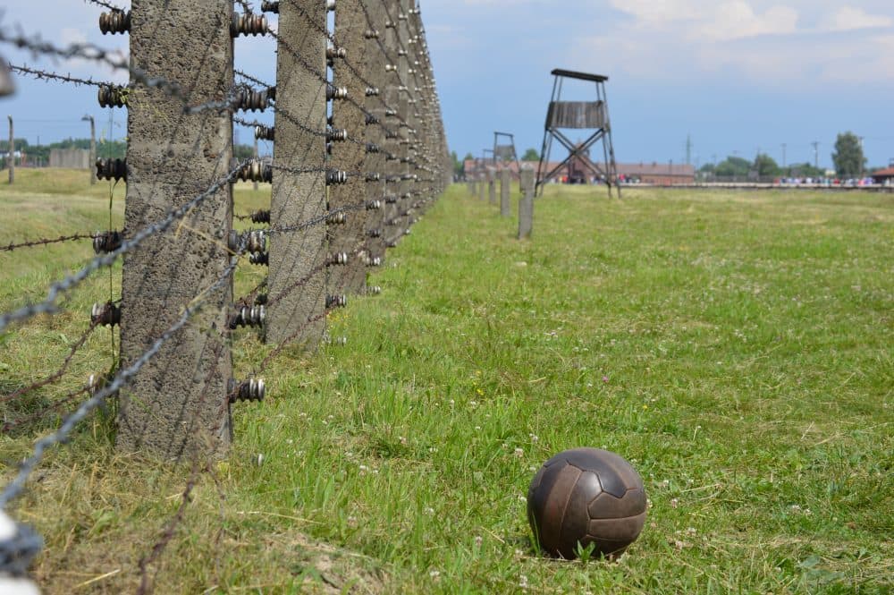 Kevin Simpson chronicles the history of soccer, survival and resistance during the Holocaust in his book &quot;Soccer Under the Swastika.&quot; Above is a photo he took at the Auschwitz concentration camp. (Kevin Simpson)